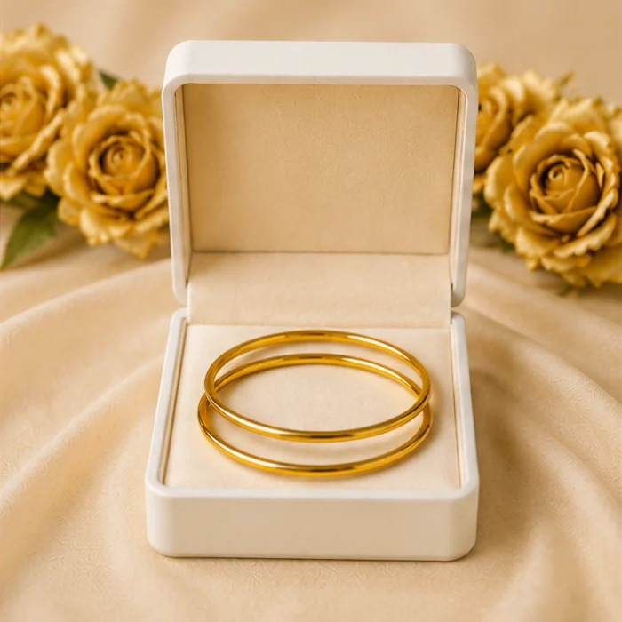 18K Gold Plated Plain Bangle