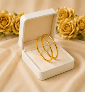18K Gold Plated Plain Bangle 22K Gold Plated Plain Bangle For Women