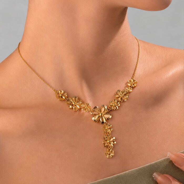 Gold Plated Floral Necklace