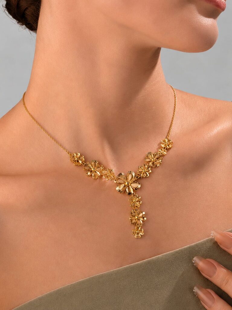 Gold Plated Floral Necklace
