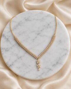 Luxury Gold Plated Crystal Leaf Necklace with Floral Pendant for Women